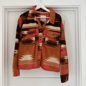 Thread & Supply Pink and Brown Fleece Jacket